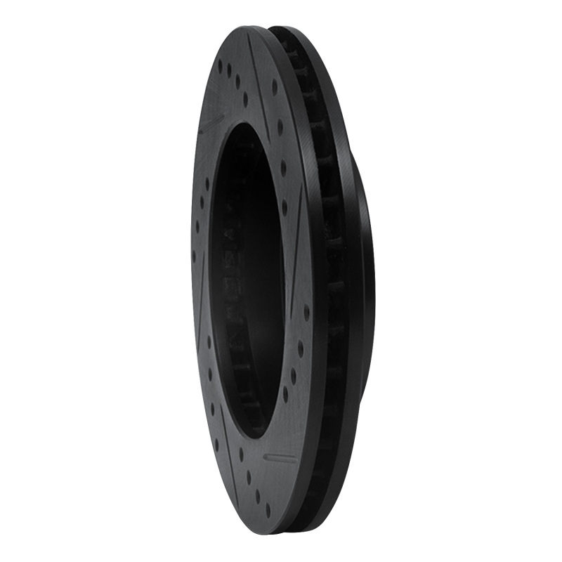 Mitsubishi Mirage Brake Rotor (1) - Front Left - R1 Concepts - Drilled & Slotted - Black - `98-`07